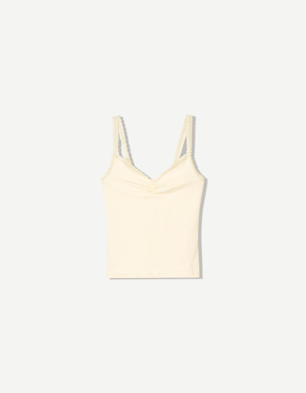 버쉬카 레이스 스트랩 탑 3942/443 YELLOW - 상품 이미지