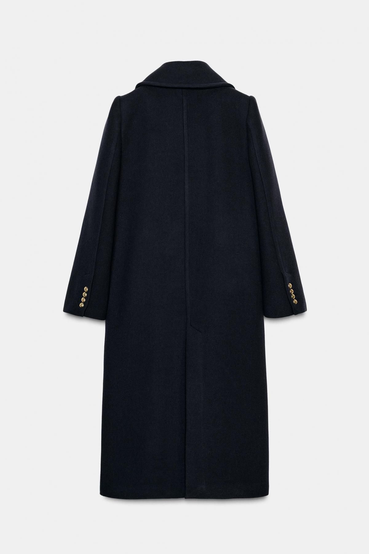 자라 클래식 더블브레스트 울블렌드 롱코트 8845/802 DARK NAVY - 상세 이미지 4