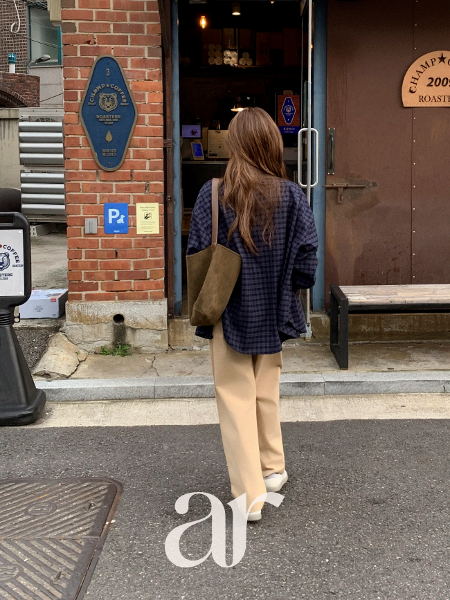 클래식 루즈핏 체크 셔츠 bs8473 - 상세 이미지 5