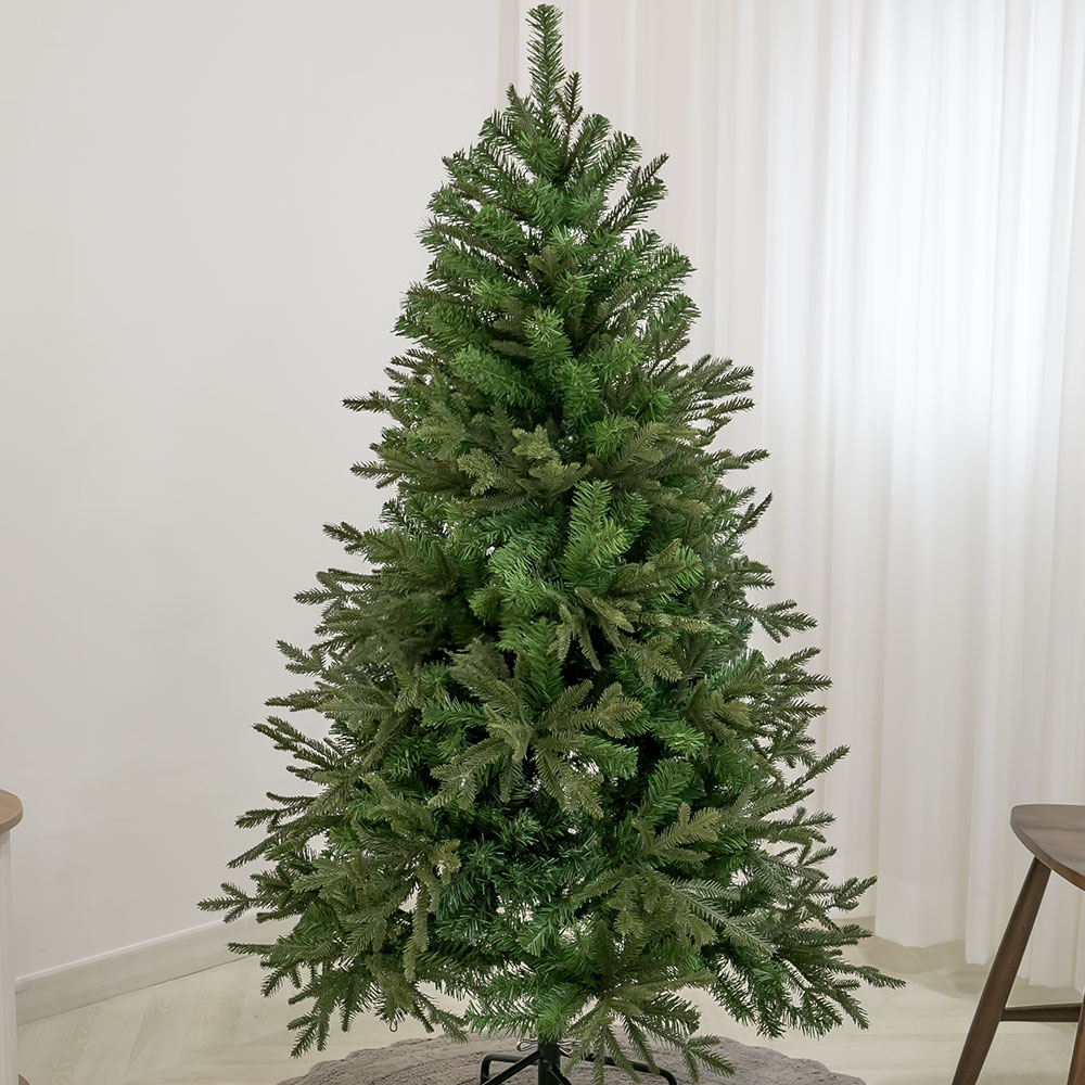 (N배송) 크리스마스 트리 나무 무장식 고급 알파인 150cm (우산식) 전나무 PE PVC 매장 소품 데코 꾸미기 만들기 - 상품 이미지
