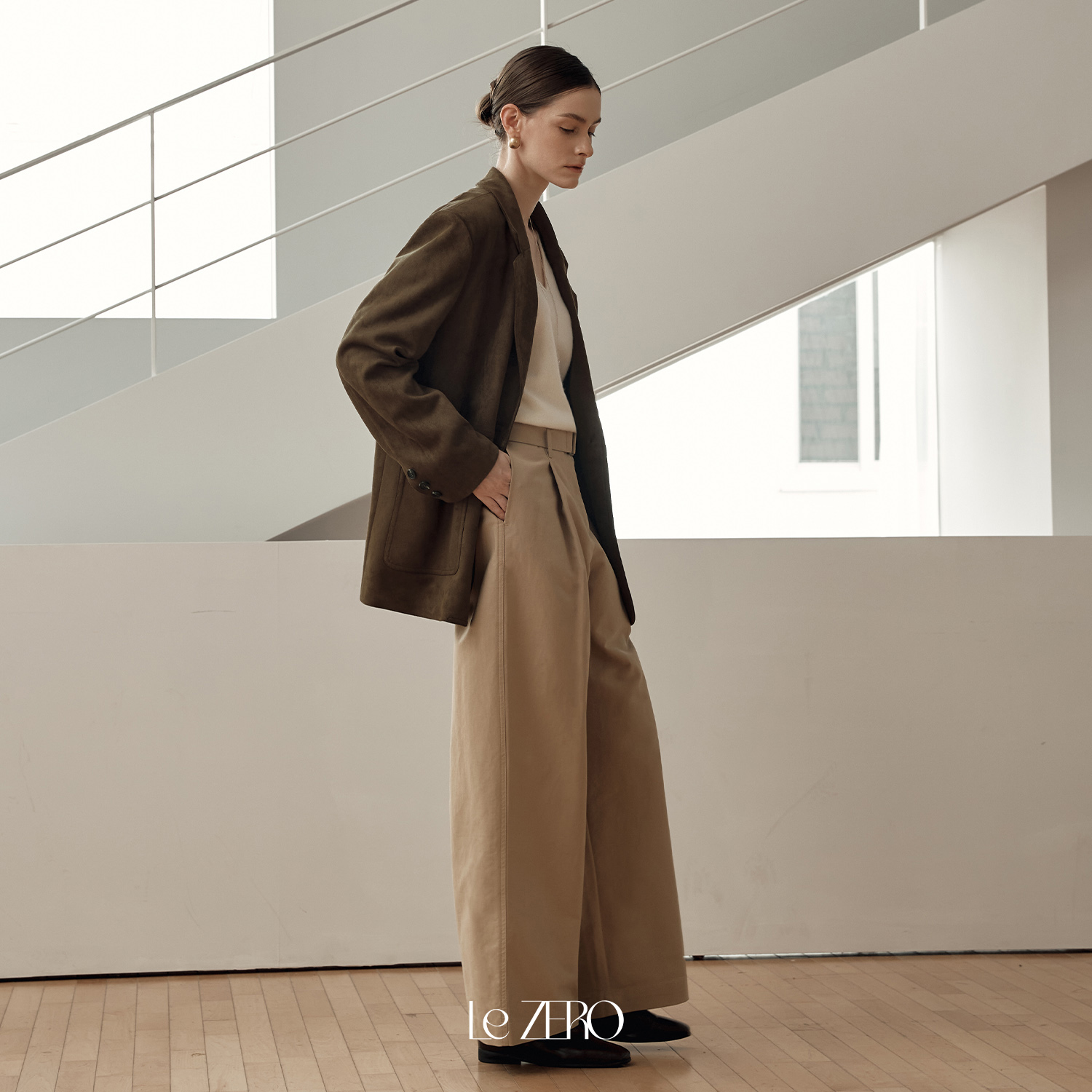 [제로스트릿] 르제로 오버핏 스웨이드 자켓 LeZERO OVERFIT SUEDE JACKET / BROWN - 상세 이미지 3