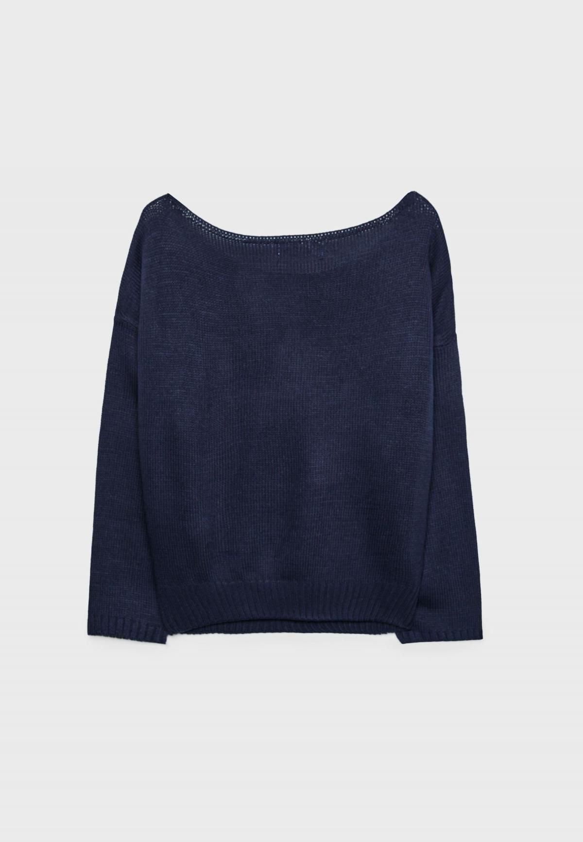 스트라디바리우스 스타 오프숄더 니트 스웨터 5146/991 NAVY BLUE - 상세 이미지 2