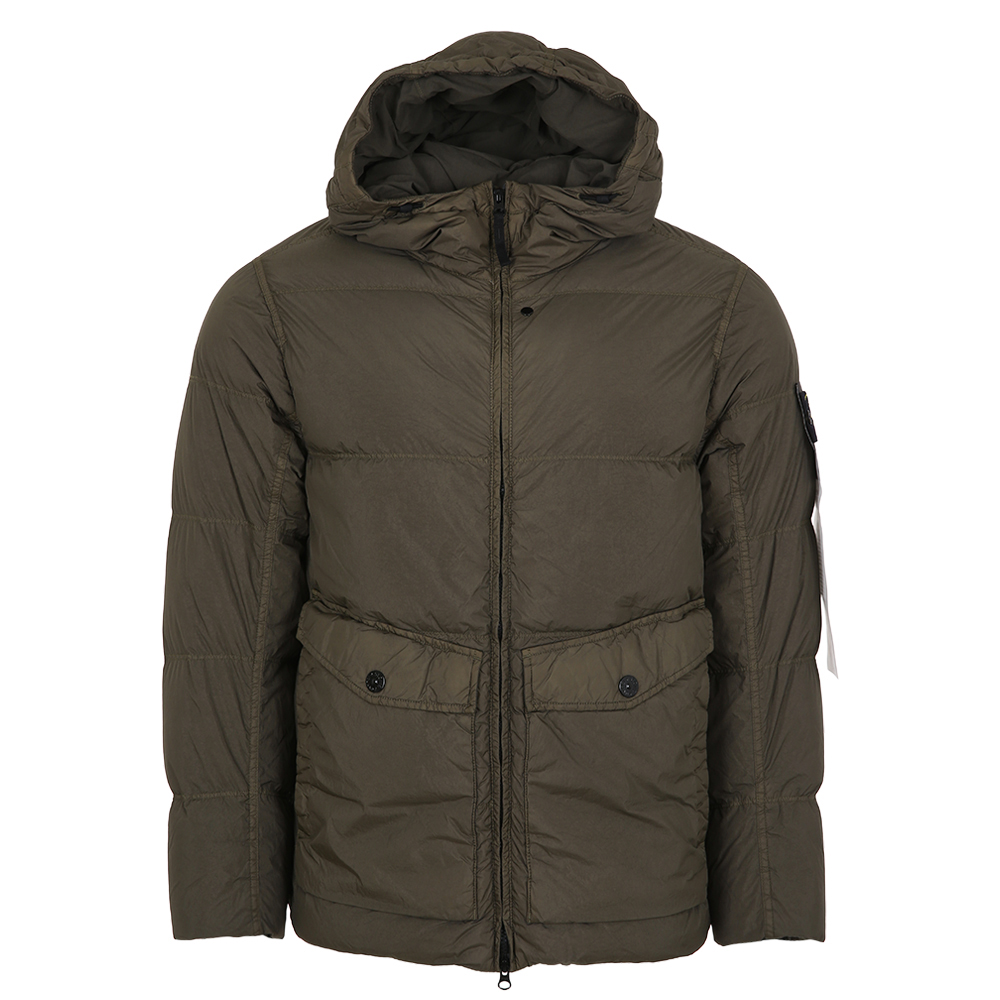 스톤아일랜드 크링클랩스 후드 다운 카키 패딩 K2S154100011 S0A23 V0054 (2025 F/W) - 상품 이미지