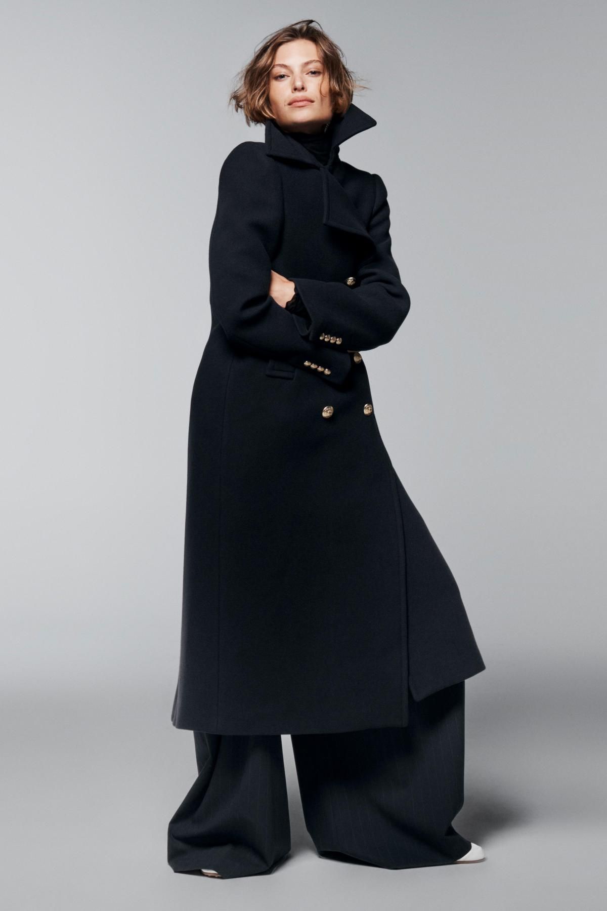 자라 클래식 더블브레스트 울블렌드 롱코트 8845/802 DARK NAVY - 상세 이미지 2