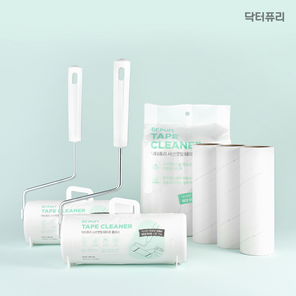 [특가] 닥터퓨리 사선컷팅 돌돌이 테이프클리너 리필 16cm, 1세트(3롤) - 상세 이미지 4