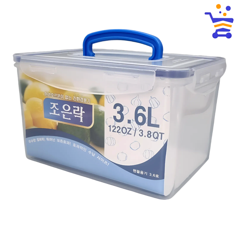 국산 조은락 투명 밀폐용기 김치통 3.6L 업소용 냉장고 반찬 보관 김장김치통 (2212) - 메인 이미지