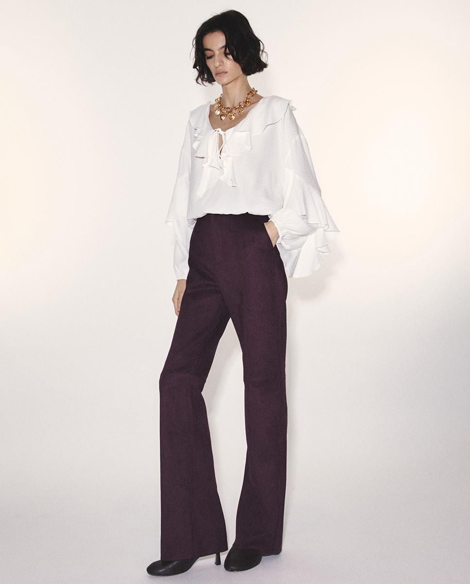 스페라 벨벳 스웨이드 부츠컷 팬츠 56205104377 MORADO - 상세 이미지 3