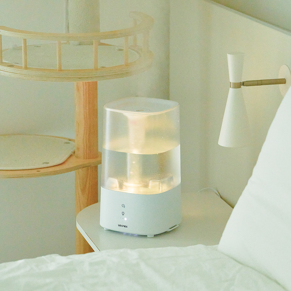 유토렉스 퓨리스트 스마트 초음파 가습기 4L 대용량 간편 세척 무드등 신생아 거실