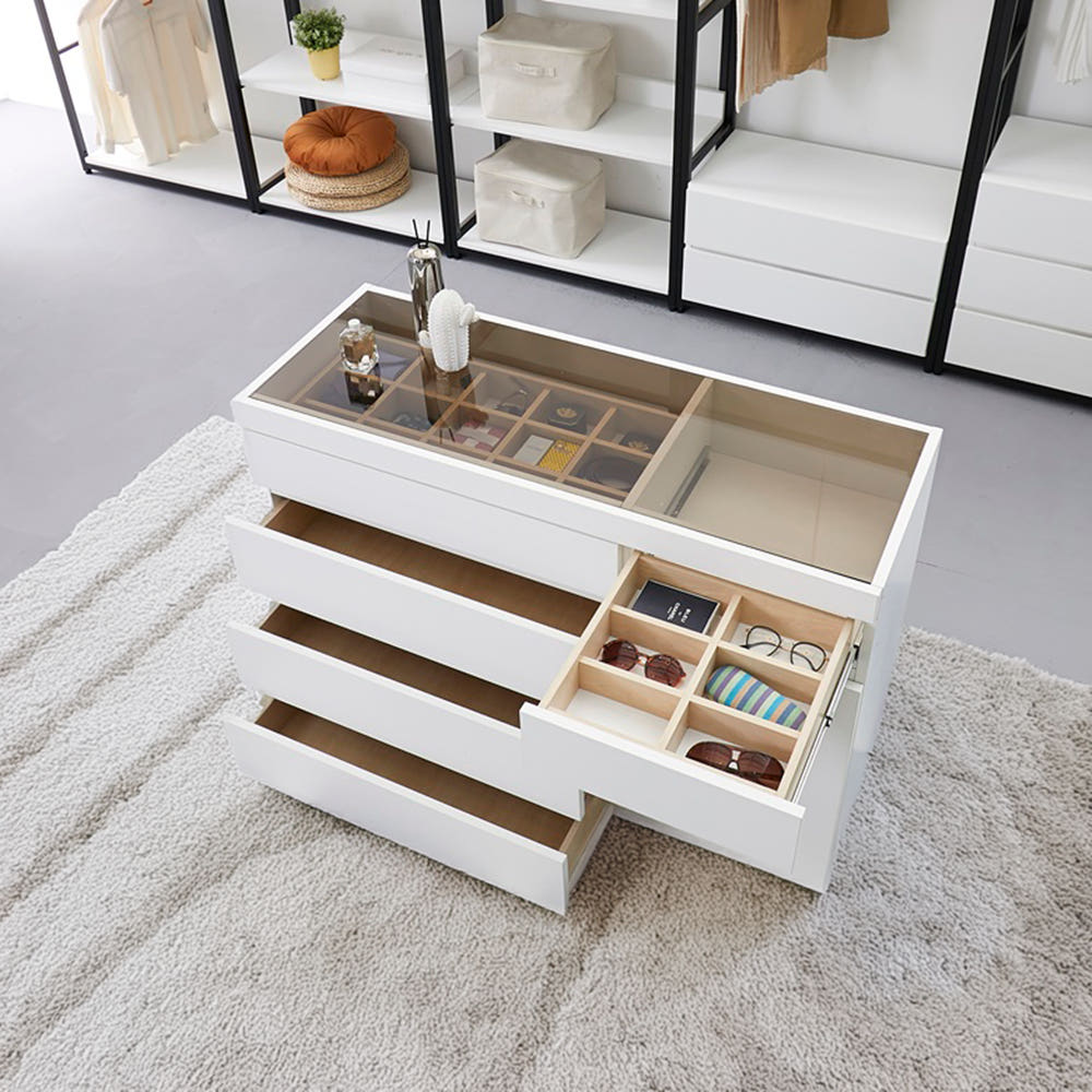 단테 악세사리장 아일랜드 시계 유리 서랍장 1200