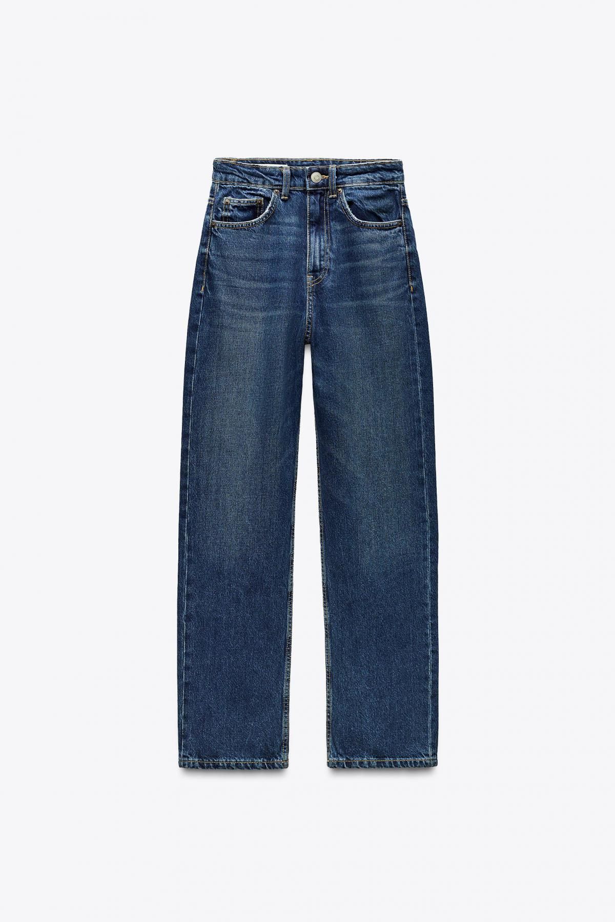 자라 하이라이즈 스트레이트핏 맘핏 청바지 2569/047 NAVY BLUE - 상세 이미지 5