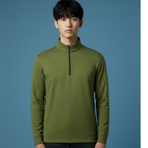 조이마담 MT50005시보리 지퍼배색 반집업 티셔츠 중년남성의류 아빠옷 - 상품 이미지