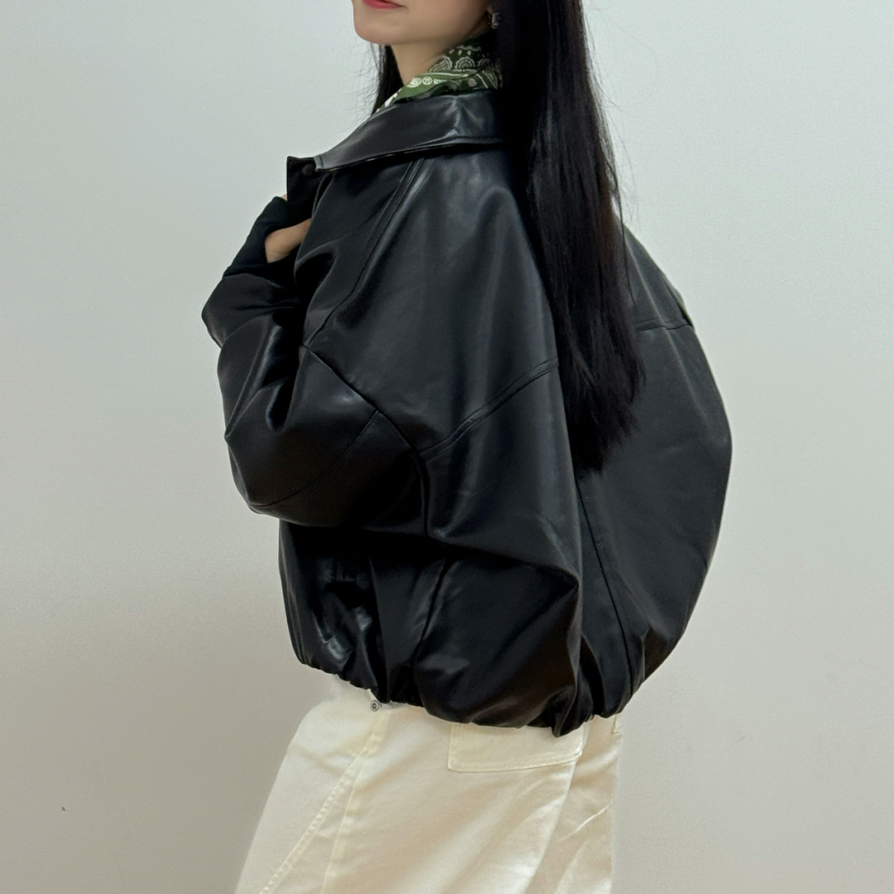 Nike Sportswear 오버사이즈 레더 자켓 w 이미지 6