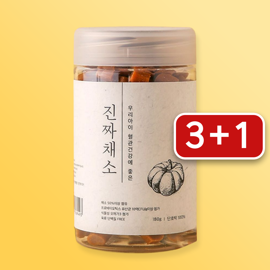 [3+1] 진짜육포 건강한 강아지간식 건조 단호박 유산균, 180g, 1개 - 상품 이미지