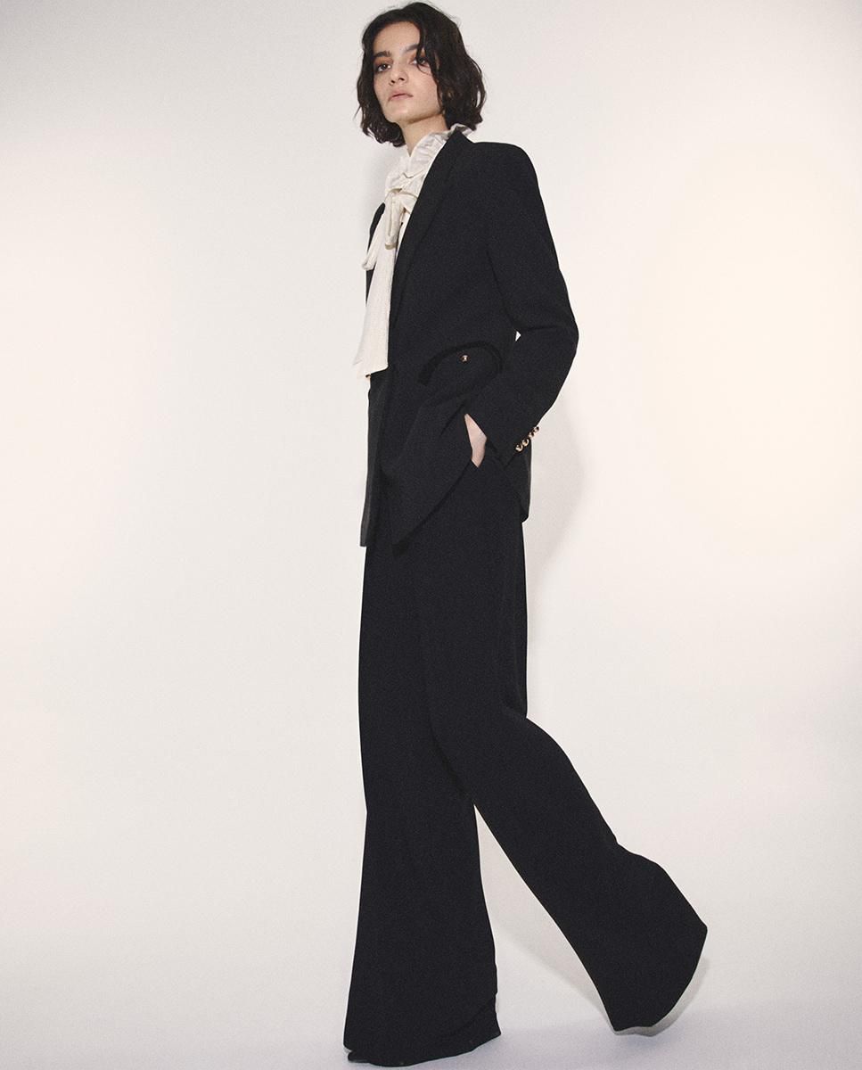 스페라 벨벳 더블 버튼 테일러드 블레이저 56200204586 NEGRO - 상세 이미지 4