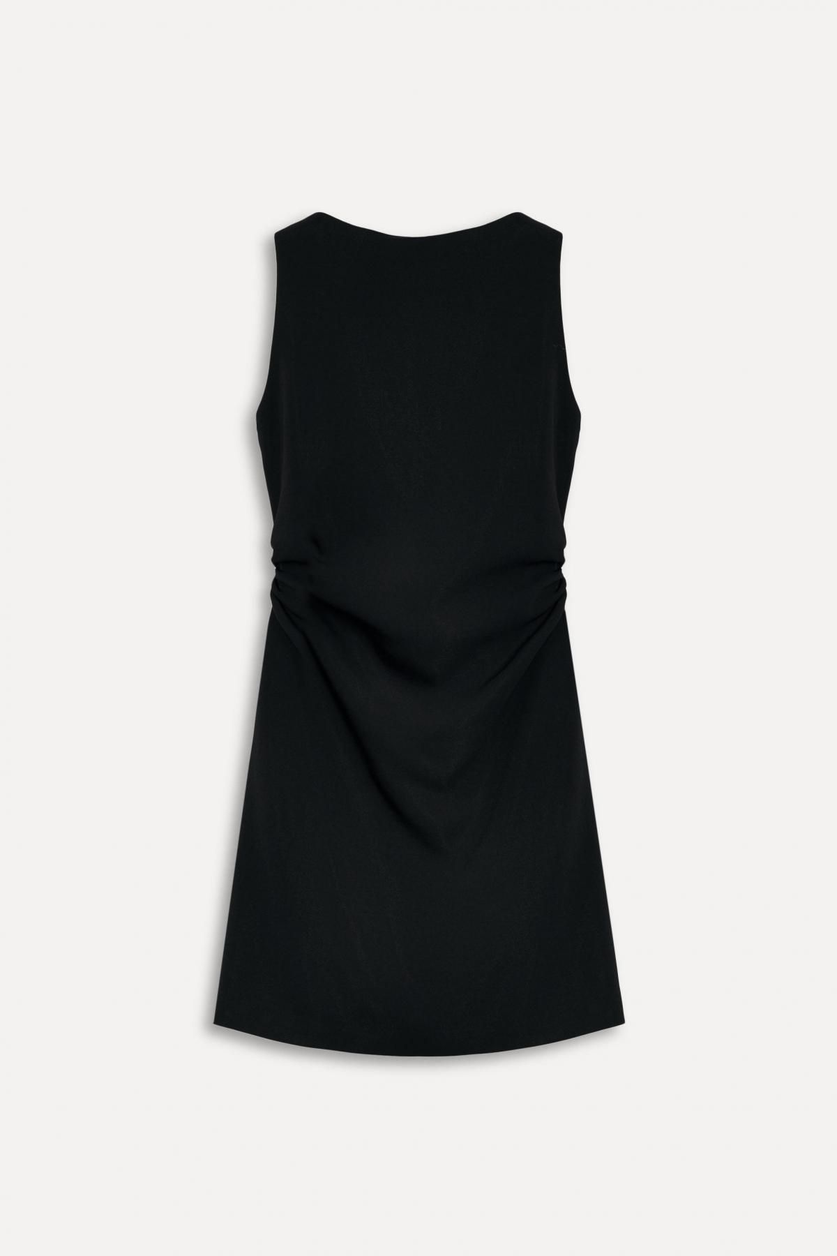 자라 슬리브리스 블랙 드레이프 미니 원피스 3459/376 BLACK - 상품 이미지