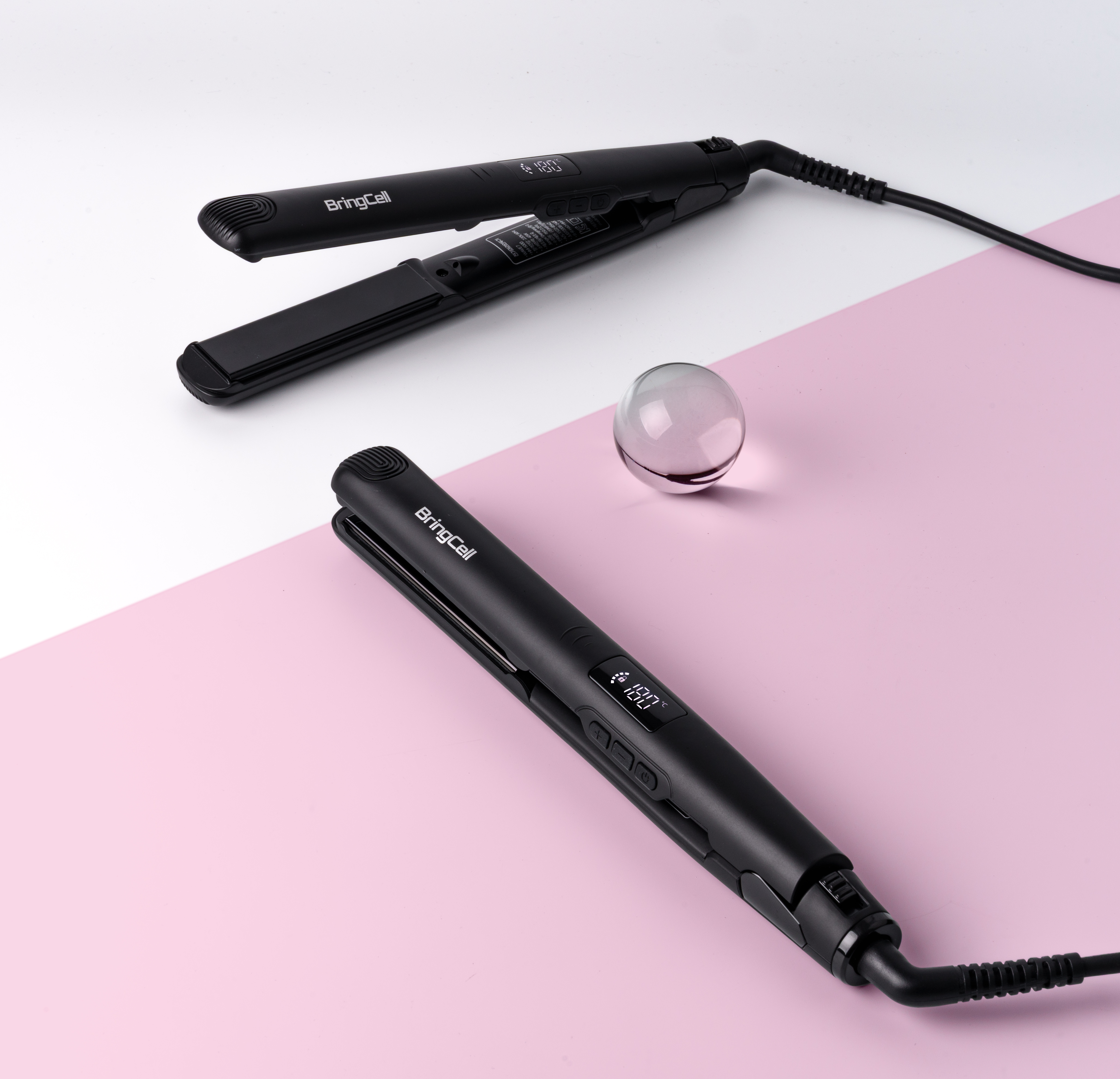 브링셀 볼륨 고데기 앞머리 판고데기 미용실 웨이브 티타늄 매직기