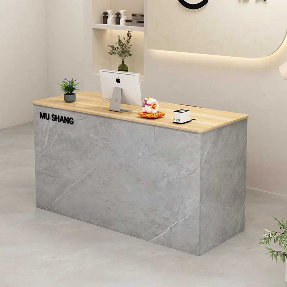 안내 카운터 테이블 인포데스크 사무실 프론트 상담대 블랙월넛+밀크커피 100x60cm 이미지 6