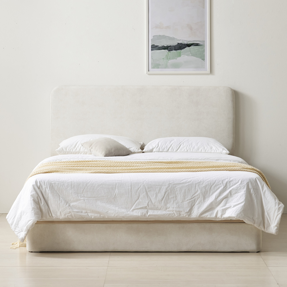 베이론 호텔식 좁은방 신혼 부부 패브릭 호텔 침대프레임 S(싱글), 소프트베이지