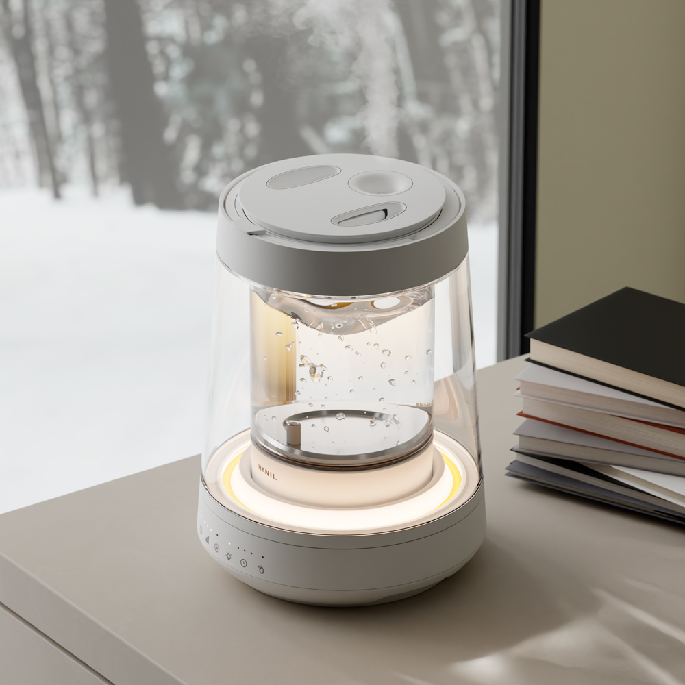 한일 가습기 가열식 대용량 신생아 아기 물멍 유리 저소음 가습기 화이트 26년 신제품