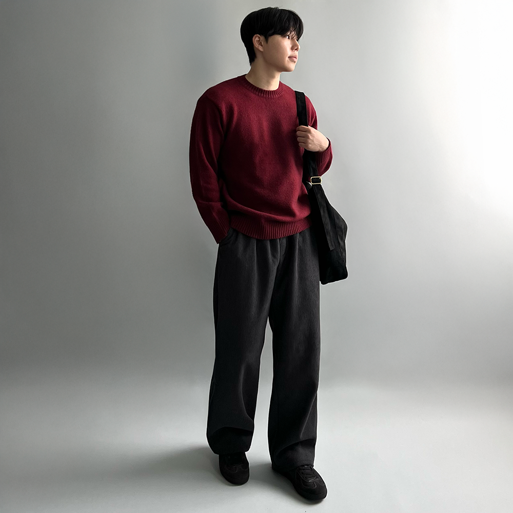 1+1 남자골덴바지 남자코듀로이팬츠 밴딩기모바지 - 상세 이미지 4