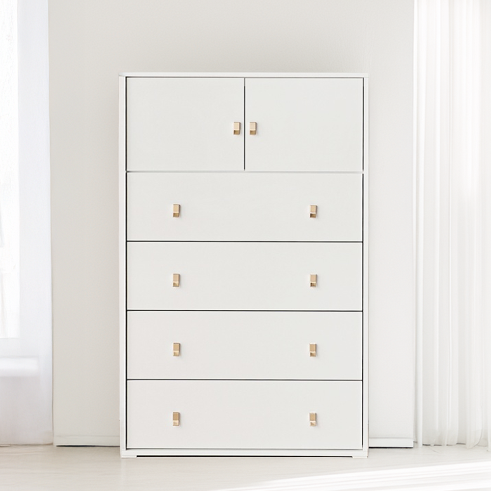 아넬르 높은 안방 아기옷서랍장 드레스룸 옷방 서랍장 800x400x1238, 5단, 화이트 - 메인 이미지