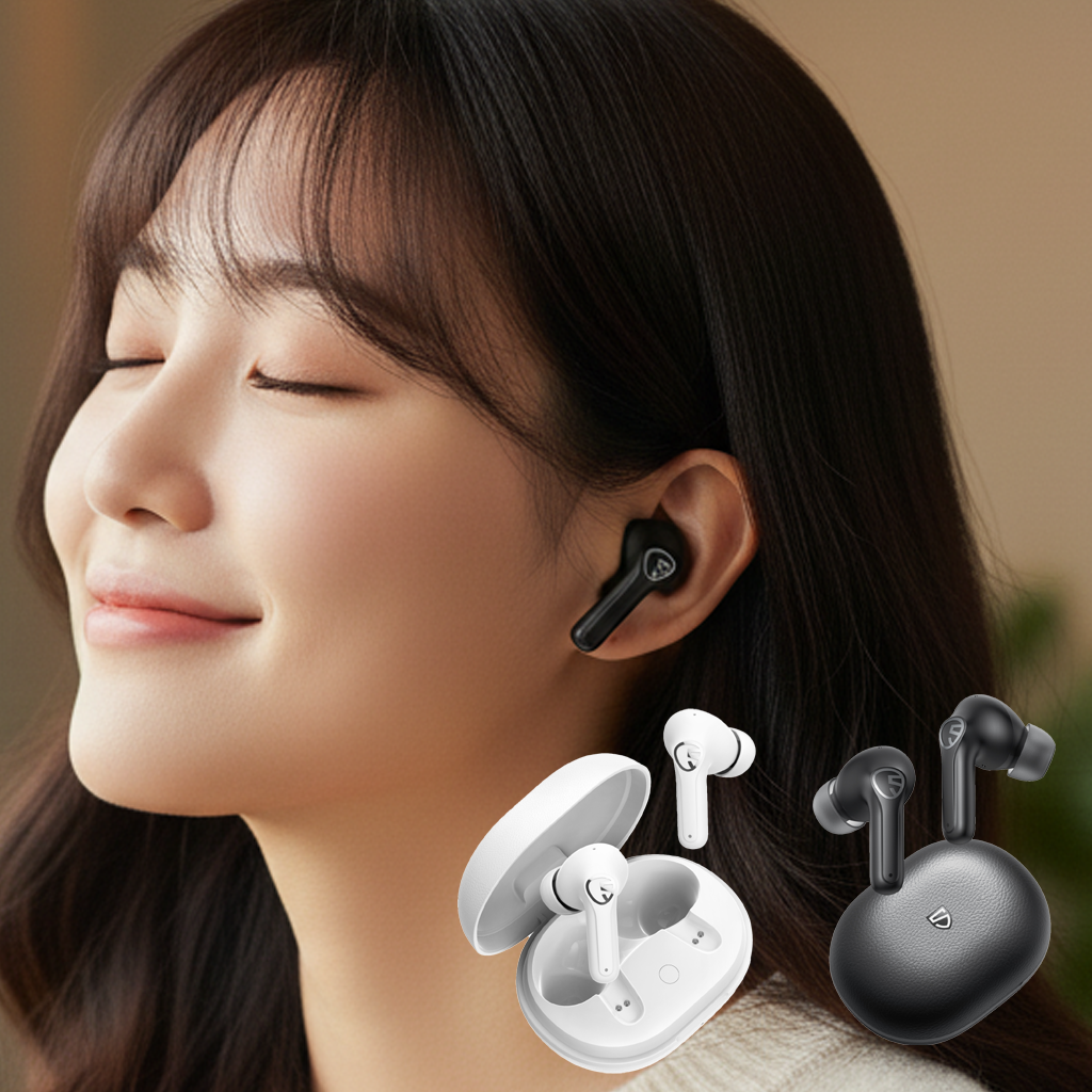 사운드피츠 T3 PRO 무선 블루투스 귀안아픈 이어폰 ANC 노이즈캔슬링 블랙 제품 이미지