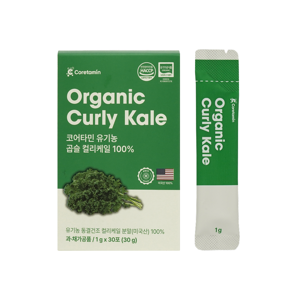 코어타민 유기농 컬리케일 100% 동결건조 가루 분말 파우더 미국산 30g, 1개 - 상품 이미지