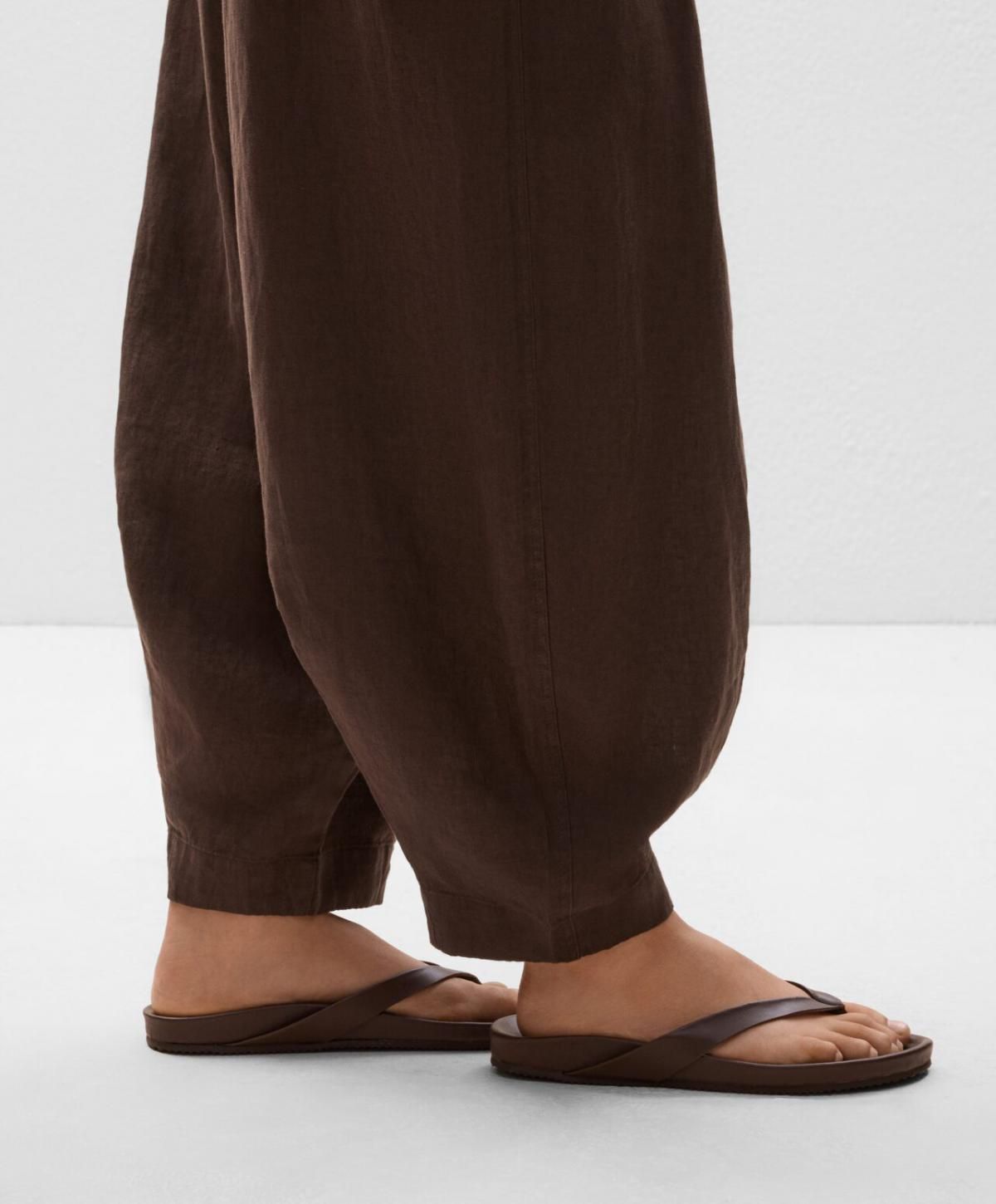 오이쇼 린넨 배기핏 벌룬 팬츠 3304/044 DARKBROWN - 상세 이미지 4