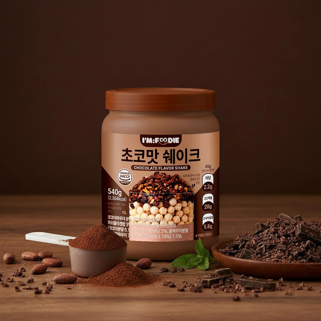 아임푸디 맛있는 단백질 쉐이크 고단백 저당 프로틴 단백질보충제 흑임자맛, 540g, 3개 - 상세 이미지 3