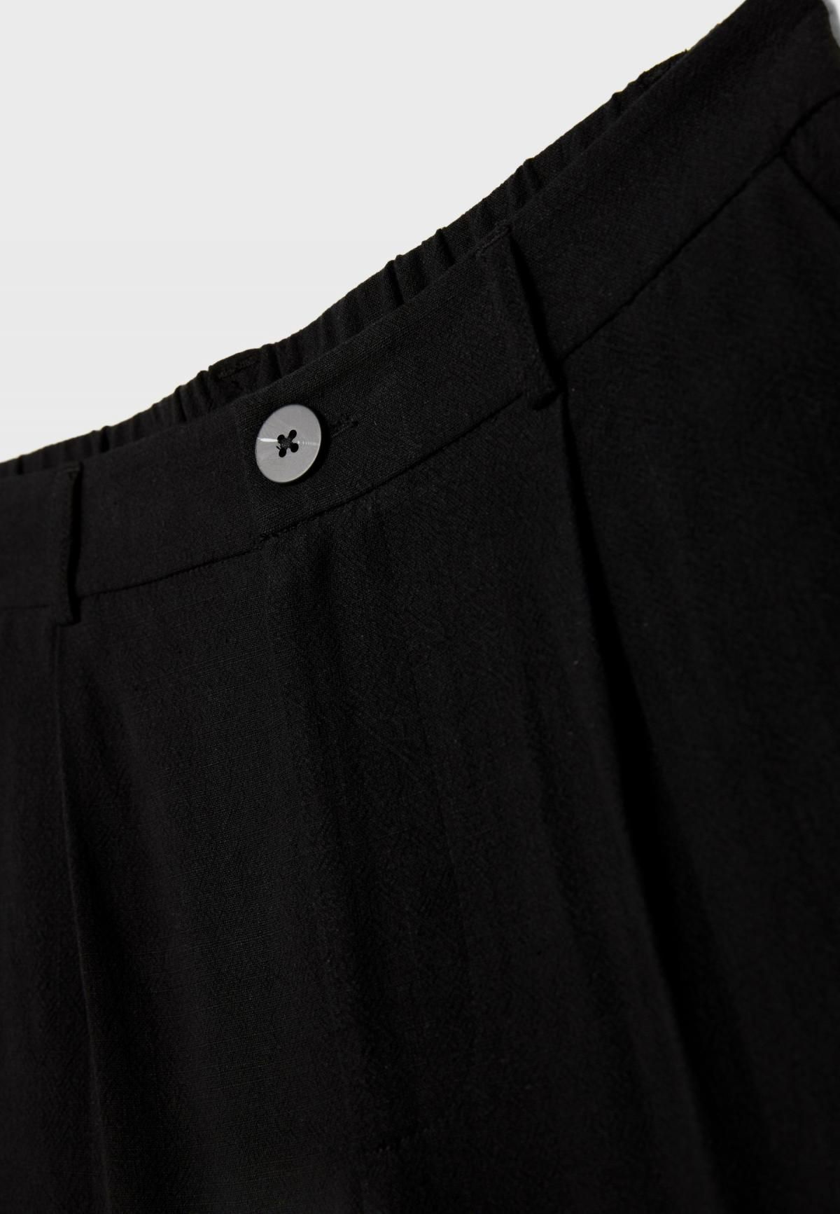 스트라디바리우스 하이웨이스트 린넨 블렌드 와이드 스트레이트 팬츠 8253/325 - 상세 이미지 4