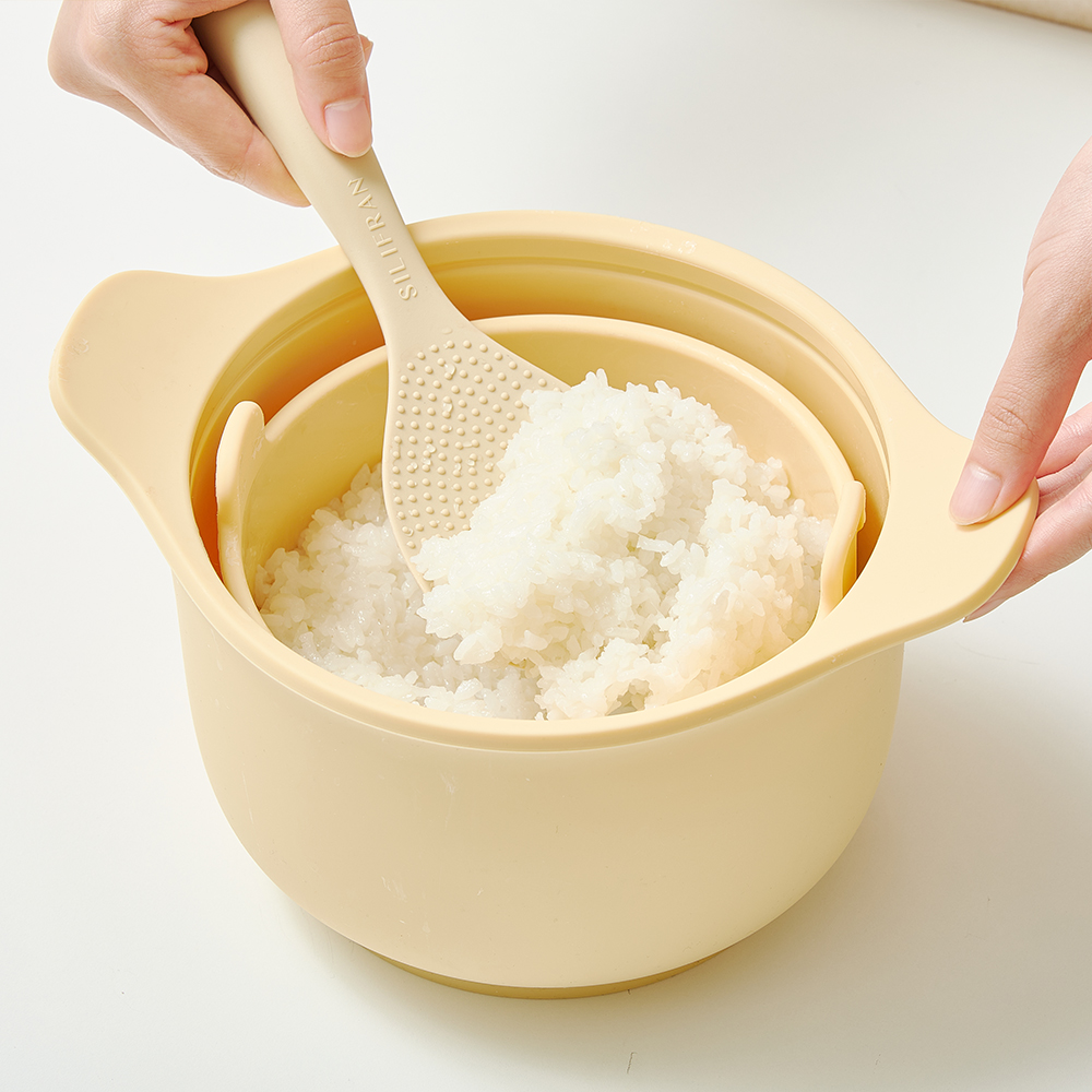 실리프랑 저당밥솥 저당질 다이어트 전자레인지찜기 캠핑밥솥 자취생 밥통 버터옐로우 1P