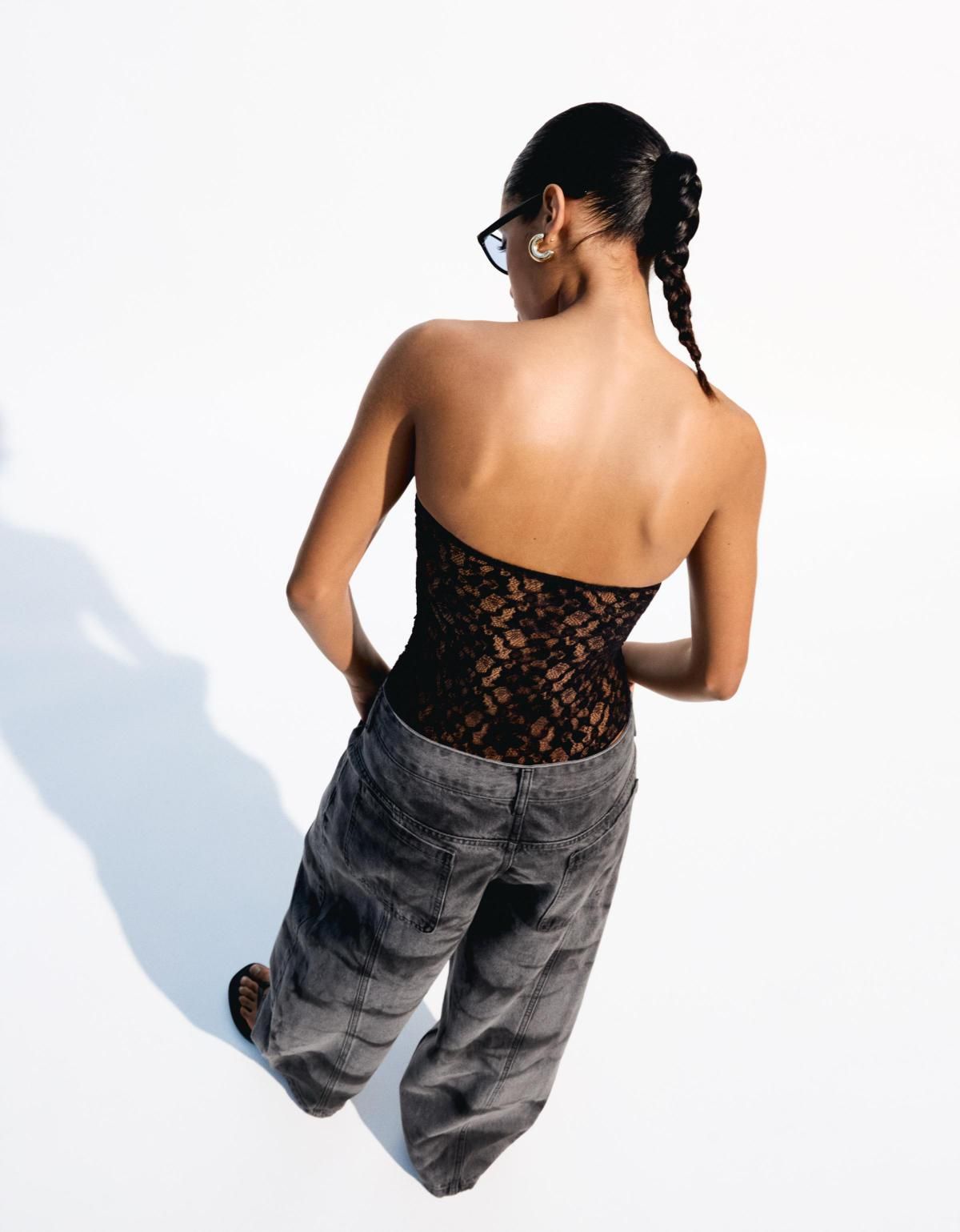버쉬카 레이스 시스루 블랙 뷔스티에 바디수트 3971/173 BLACK - 상세 이미지 4