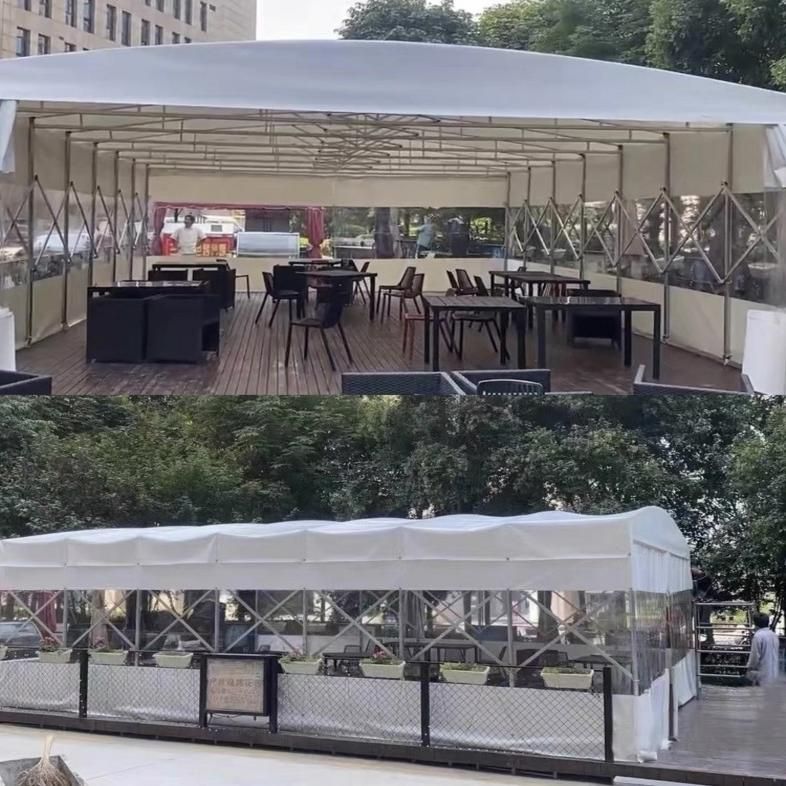 대형 캐노피 천막 자바라 행사 주차장 포장마차 행사용 3m x 2.5m 스틸 프레임 녹색 맞춤 제작 - 상세 이미지 4