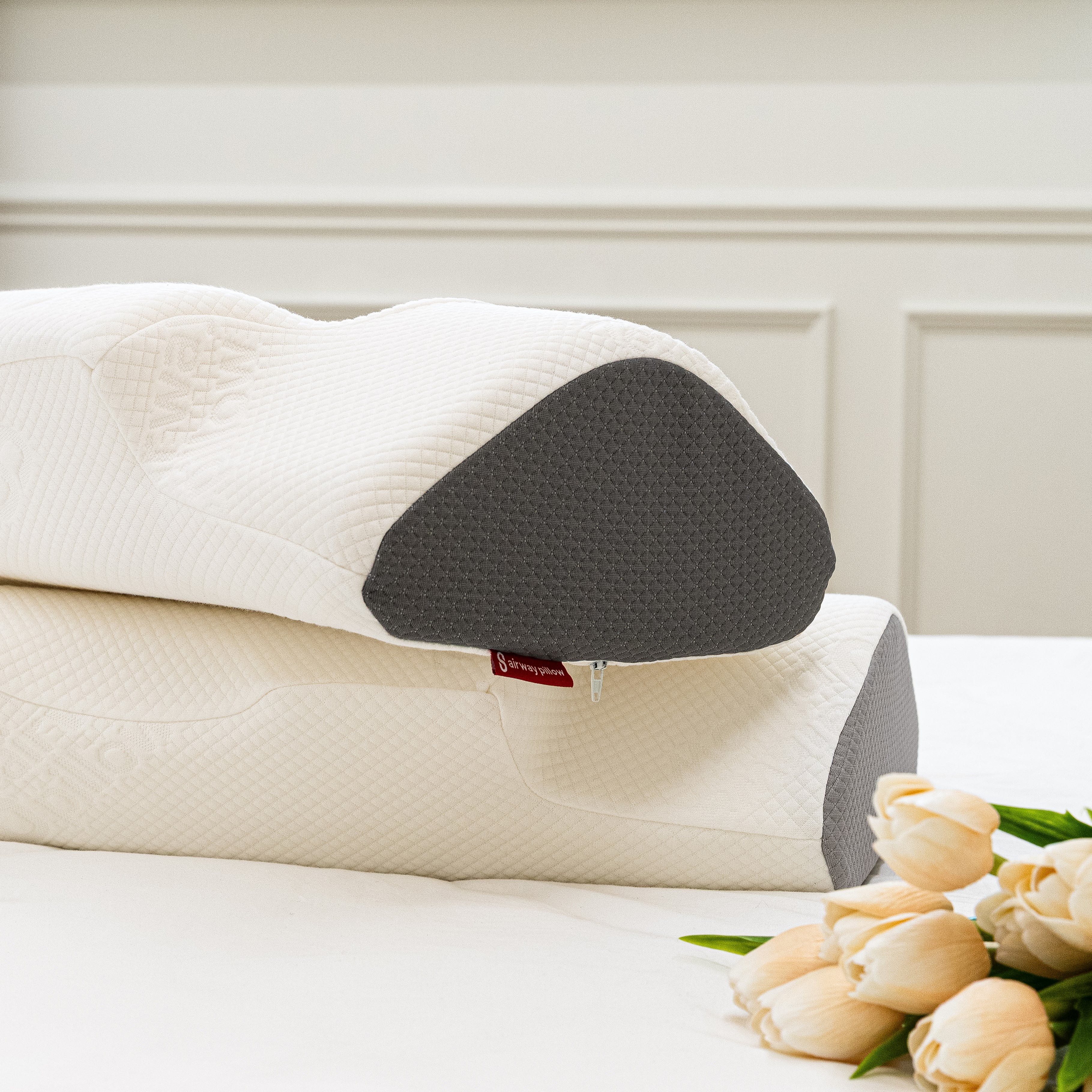 에어웨이필로우 경추베개 일자목 거북목 옆으로자는 숙면 코골이 수면 낮은 굴곡형 경추 베개