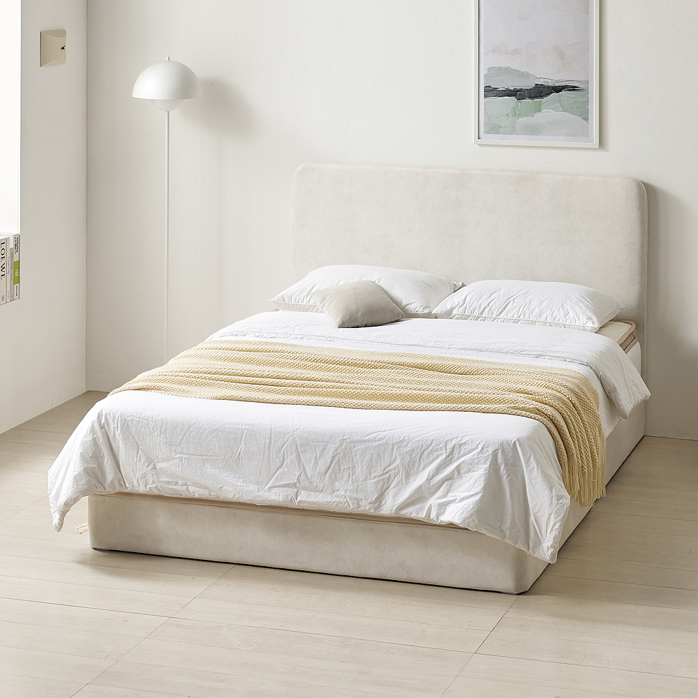 베이론 호텔식 좁은방 신혼 부부 패브릭 호텔 침대프레임 S(싱글), 소프트베이지