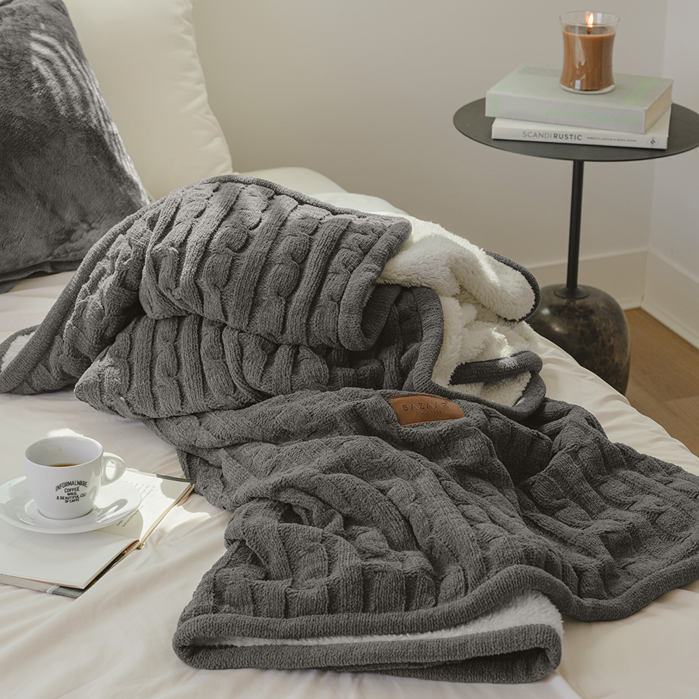 바자르 셔닐사 프리미엄 데일리 니트 양모 이불 극세사 대형 쇼파 담요 블랭킷