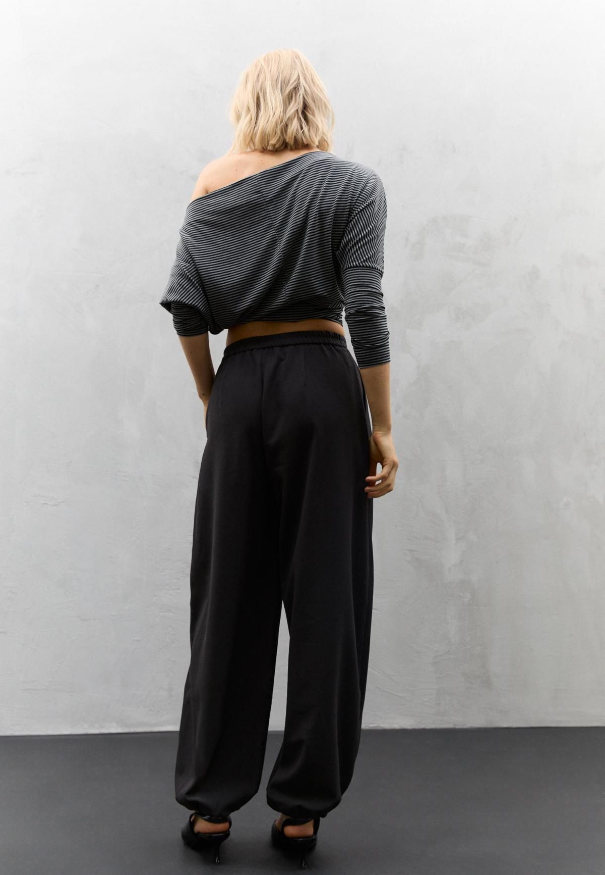 스트라디바리우스 테크니컬 배기핏 정장 팬츠 4528/408 BLACK - 상세 이미지 5