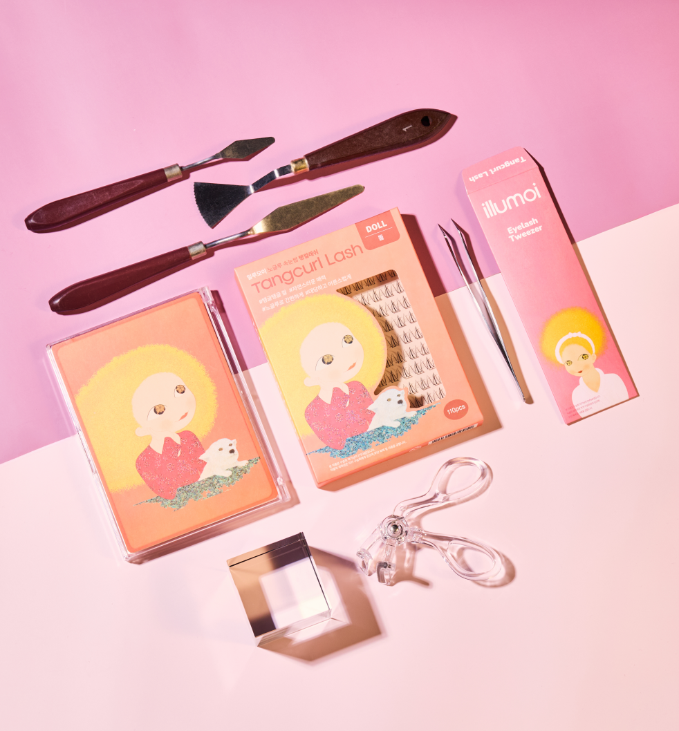 일루모이 노글루 속눈썹 간편 셀프 아이래쉬 탱컬래쉬 돌 110pcs - 상품 이미지