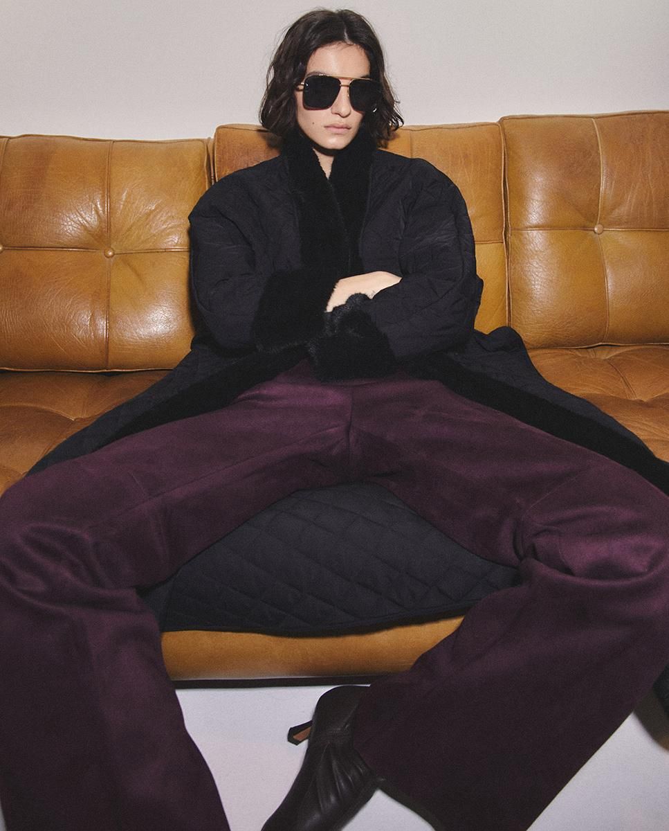 스페라 벨벳 스웨이드 부츠컷 팬츠 56205104377 MORADO - 상세 이미지 2