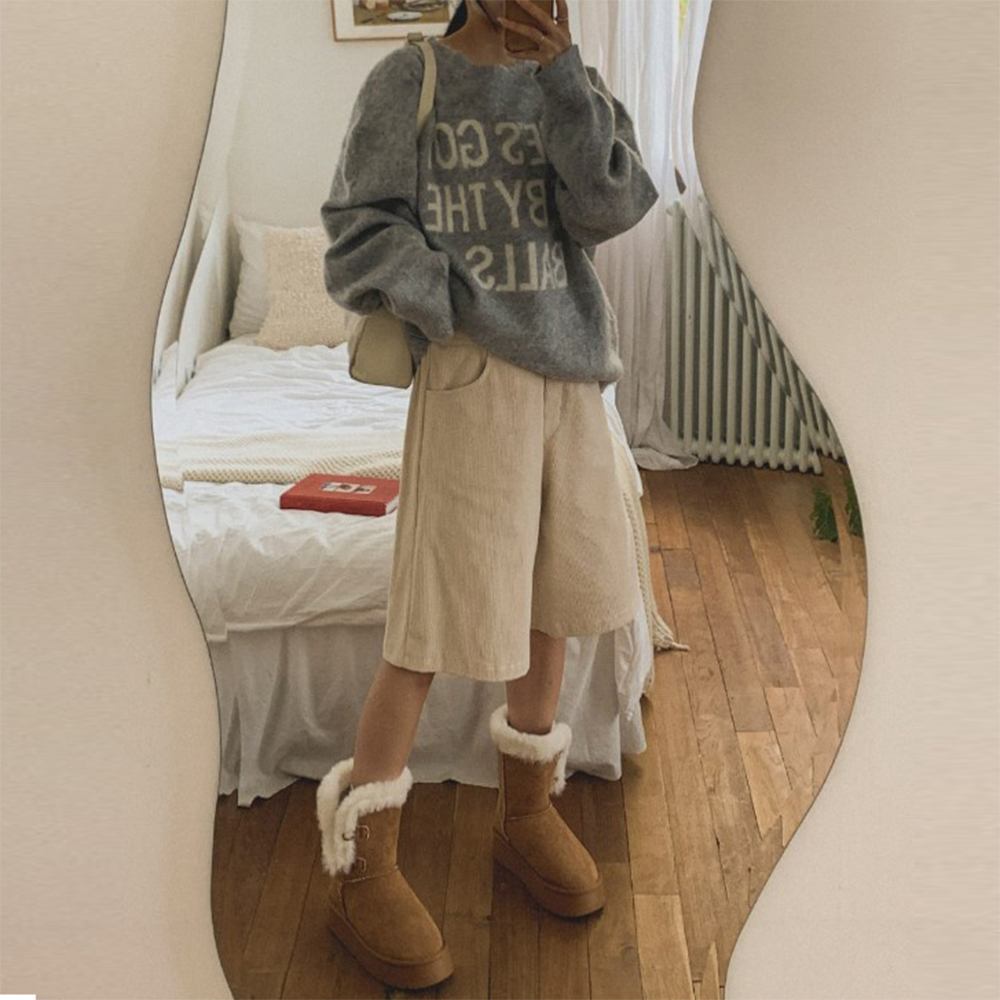 여성골덴반바지 코듀로이반바지 코듀로이팬츠 5부 밴딩 - 상세 이미지 4