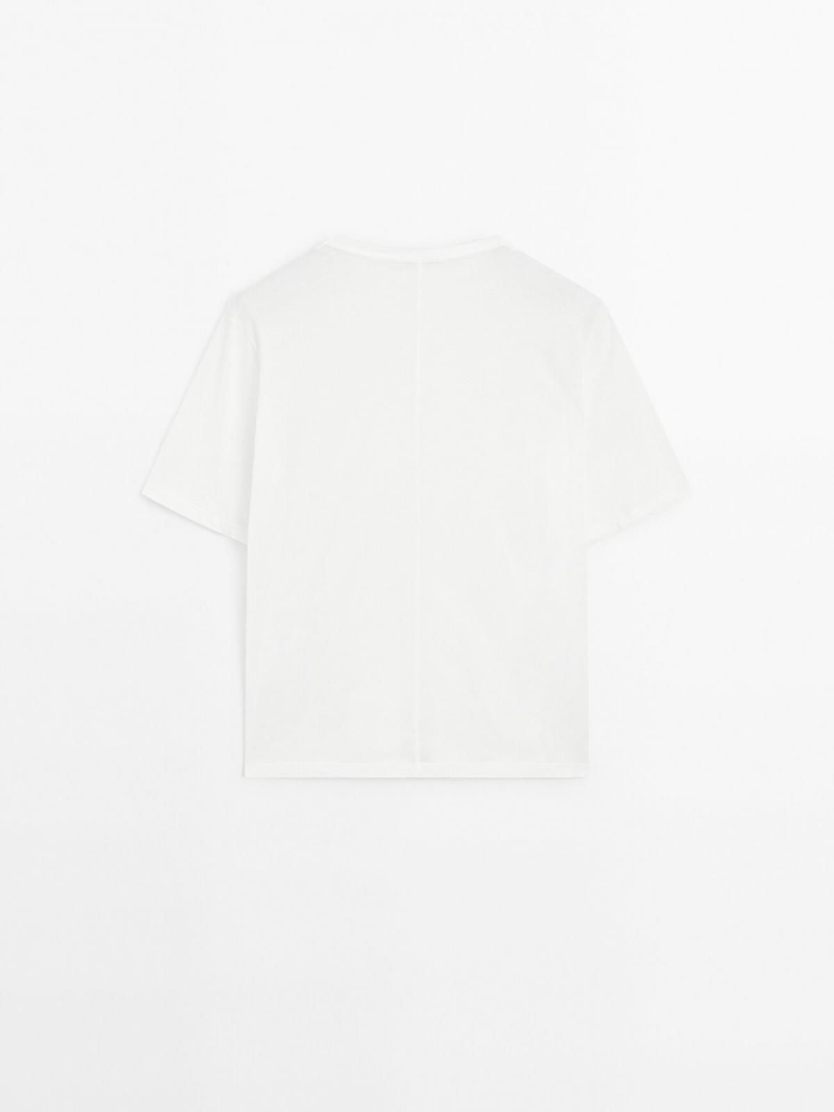 마시모두띠 베이직 100 코튼 박시핏 반팔 티셔츠 6840/500 WHITE - 상세 이미지 3