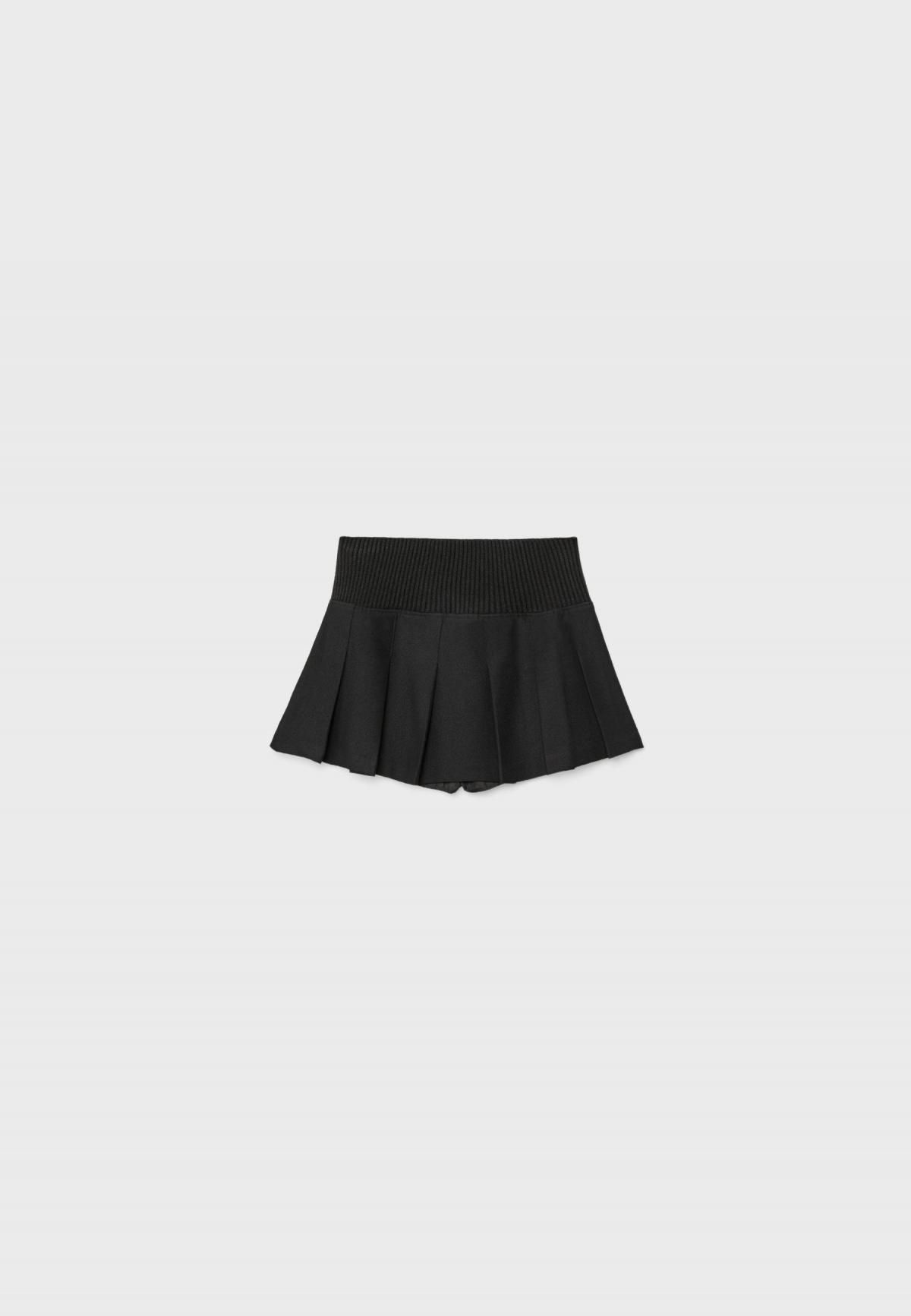 스트라디바리우스 테크니컬 플리츠 미니 스커트 팬츠 8394/693 BLACK - 상품 이미지