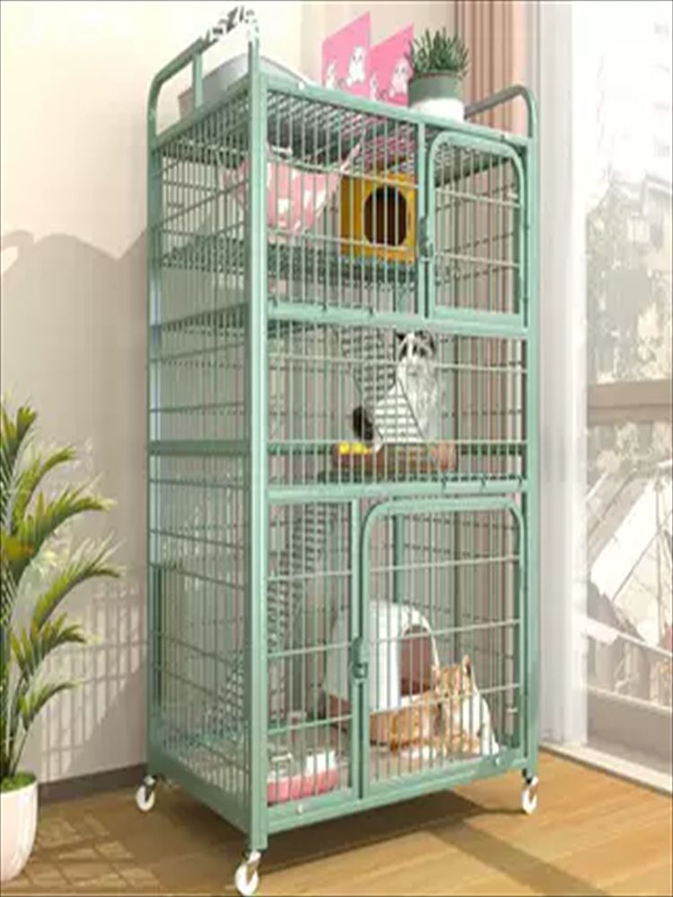 고양이 대형 초대형 반려동물 강아지 소형 철장 하우스 케이지 60x40x47 cm 이중층 소스 - 상세 이미지 4