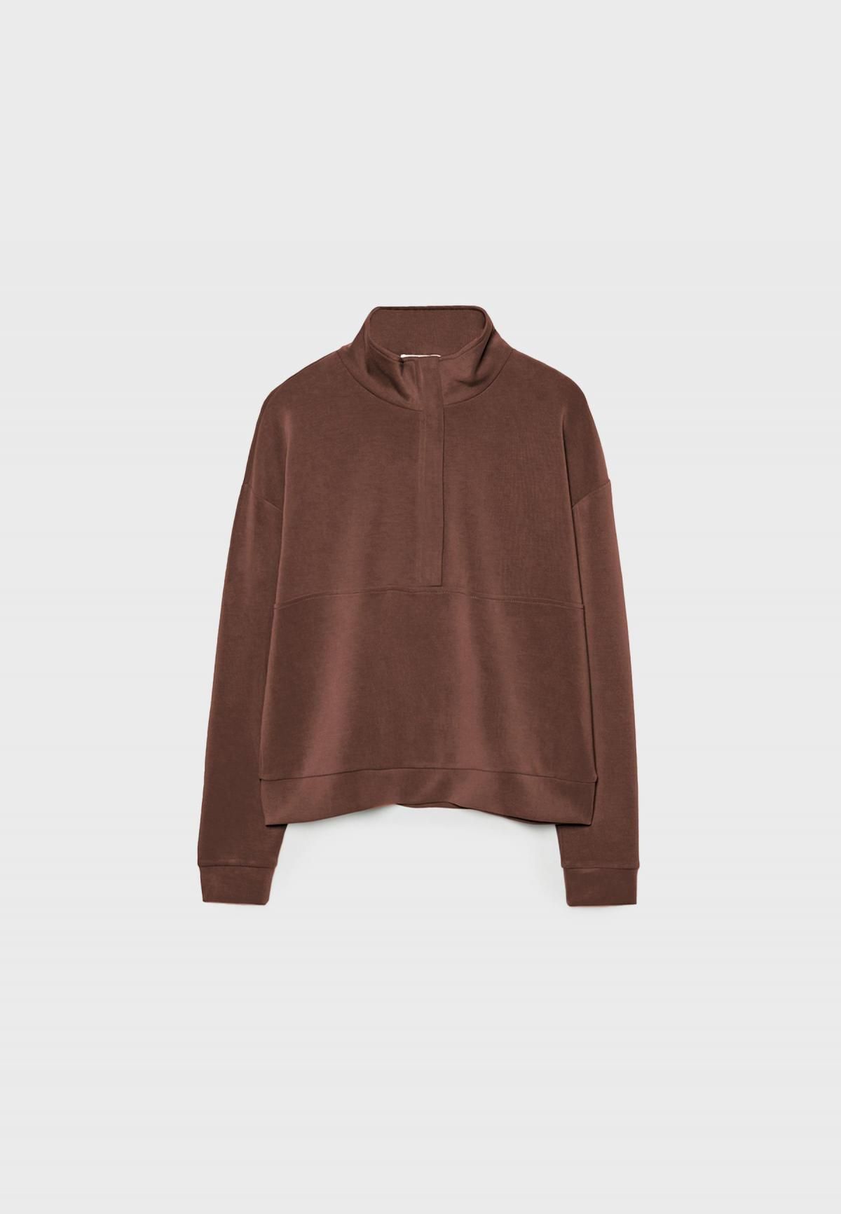 스트라디바리우스 SOFT 터치 하이넥 집업 맨투맨 8728/276 BROWN - 메인 이미지