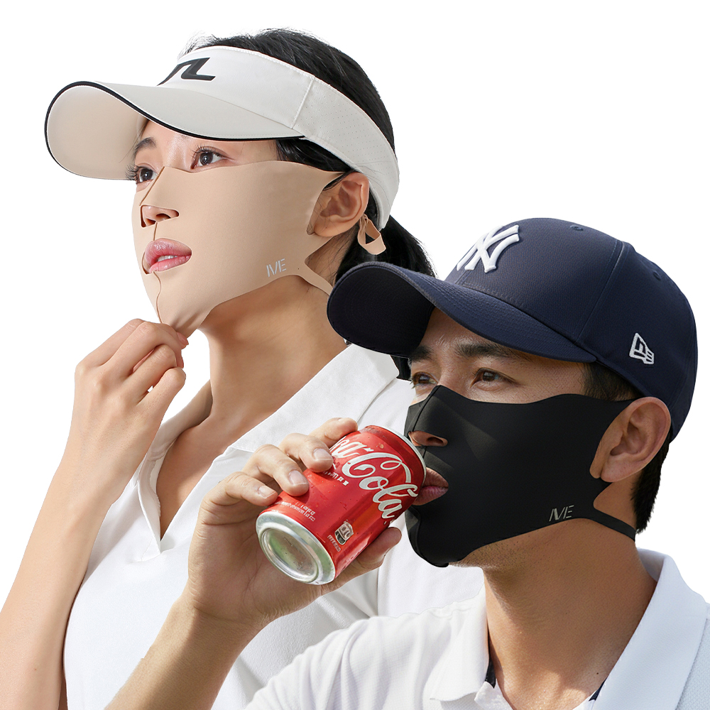 아이브 오픈형 UV 자외선 차단 냉감 안면 얼굴햇빛가리개 골프 러닝 등산 자전거 마스크 - 상품 이미지