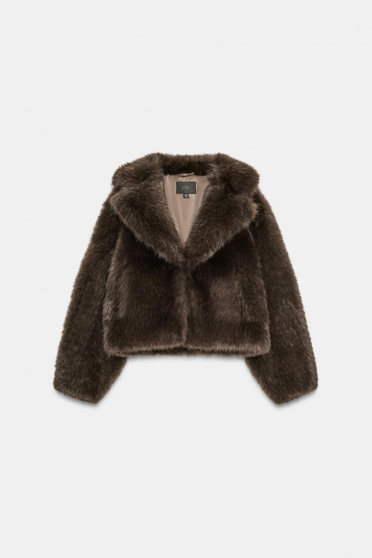 자라 럭셔리 페이크 퍼 숏 코트 4391/832 TOBACCO - 메인 이미지