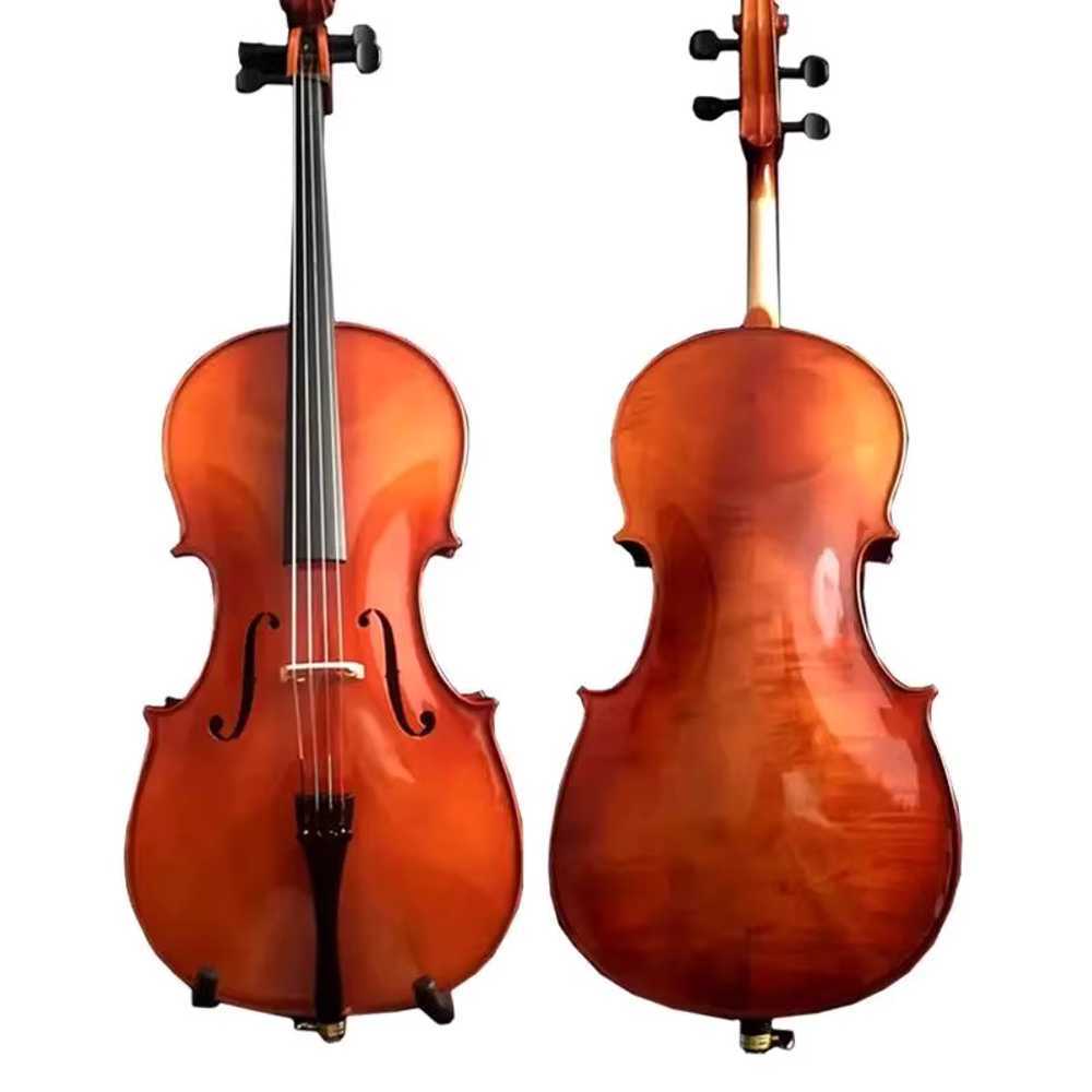 입문자용 첼로 연습 악기 가벼운 경량형 학습 레슨 무광 4/4 솔리드 첼로 - 상품 이미지