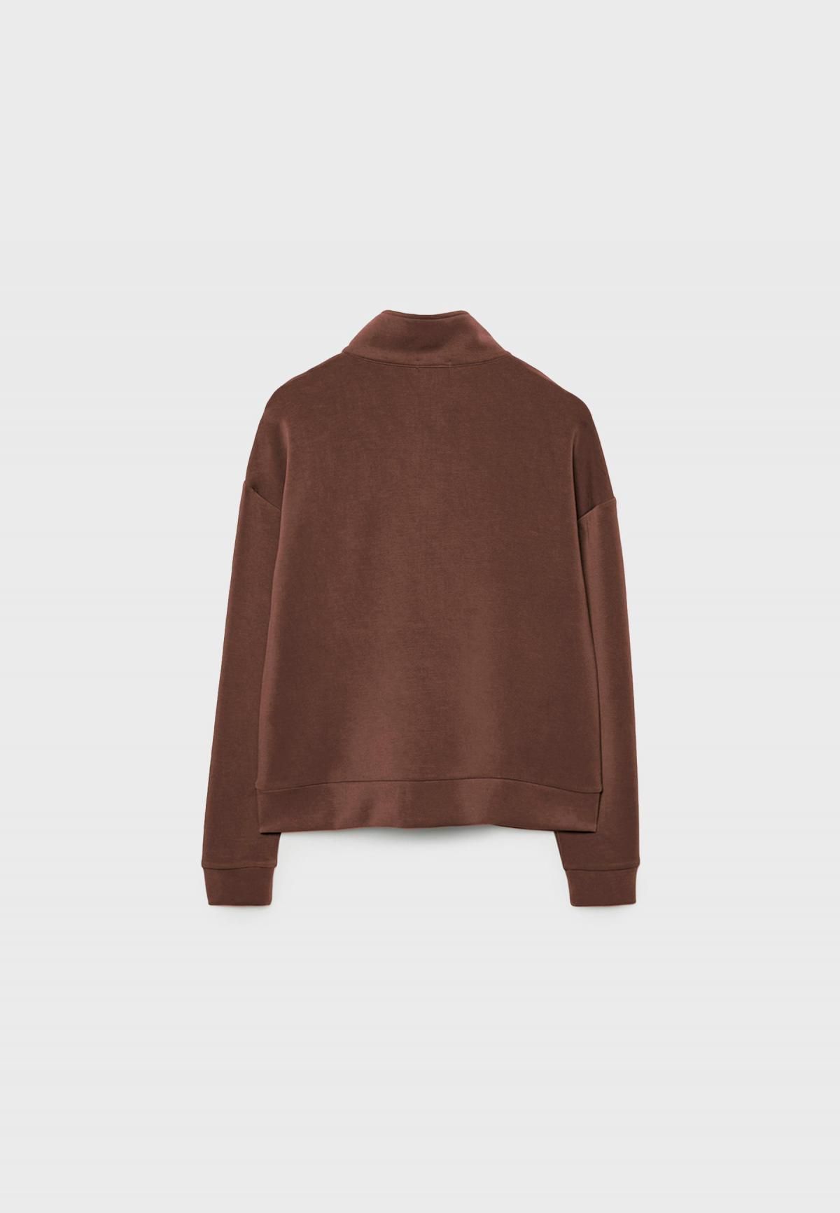 스트라디바리우스 SOFT 터치 하이넥 집업 맨투맨 8728/276 BROWN - 상세 이미지 2