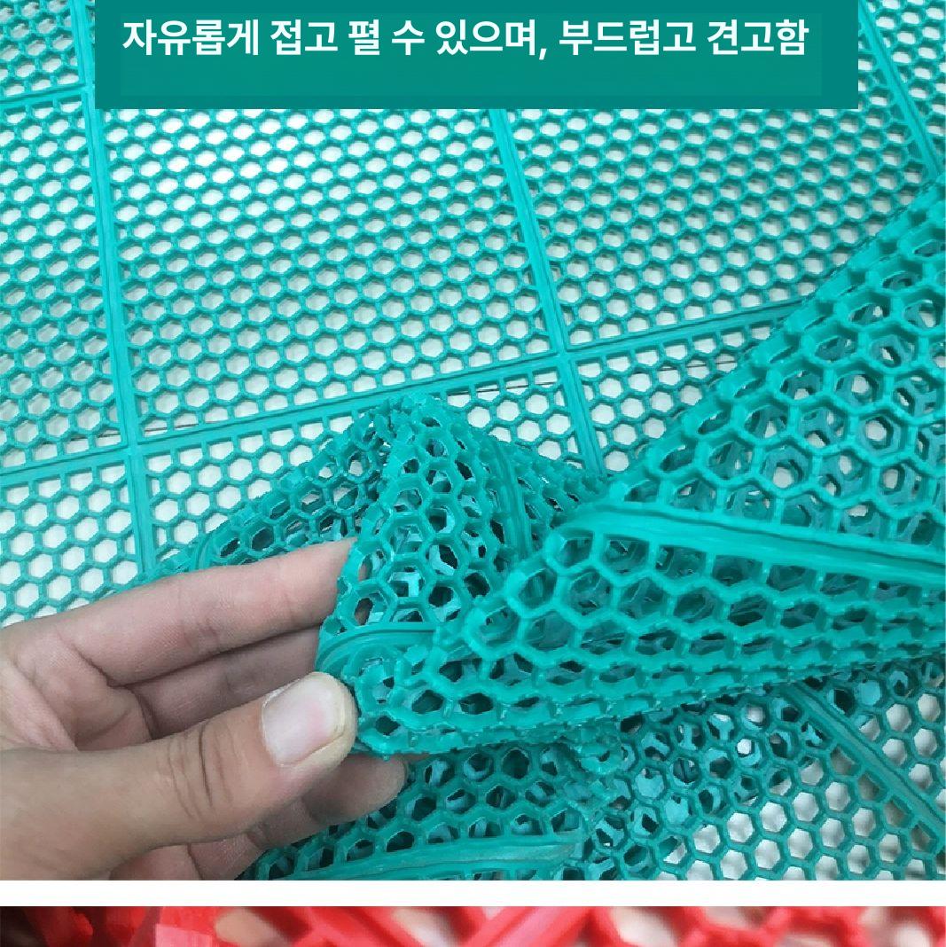 방수 잔디보호매트 깔판 부직포 미끄럼방지 육각 주차장 미끄럼 잔디 인조잔디 메쉬 벌집 그레이 소가죽 1.2mx5m - 상세 이미지 2