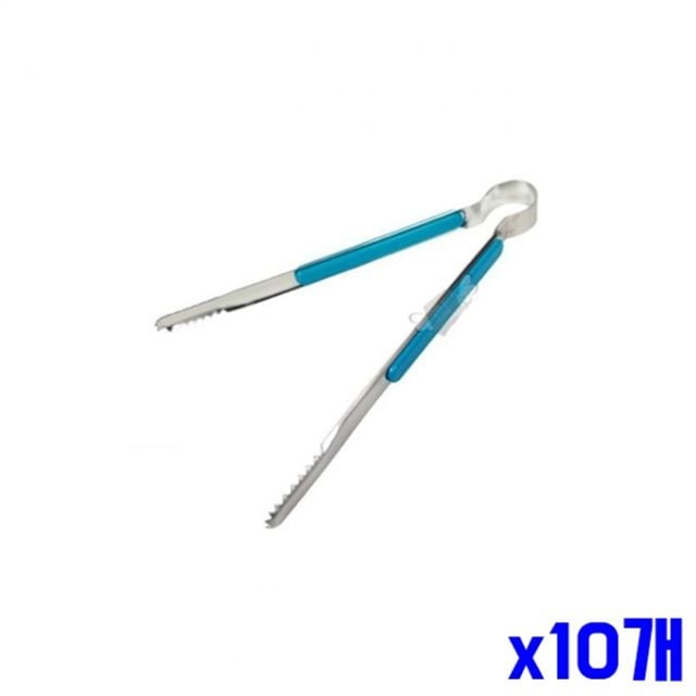 블루 스텐 다용도 집게 대 x10개묶음 고기집게 - 상품 이미지